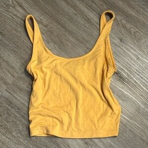 Mustard Yellow Cropped Tank Top Basic Summer